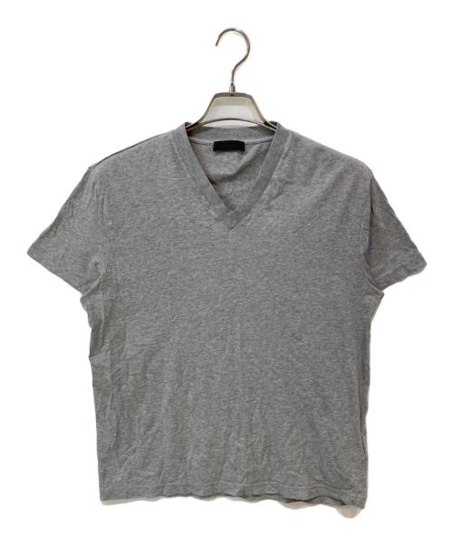 PRADA（プラダ）PRADA (プラダ) Cotton Jersey Tee グレー サイズ:Lの古着・服飾アイテム