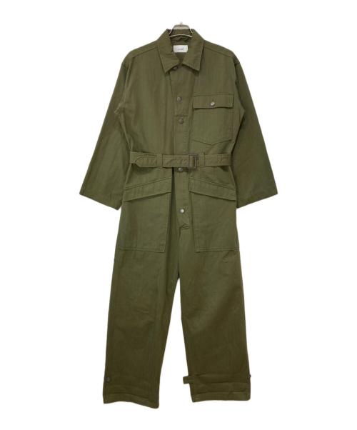 soerte（ソエルテ）soerte (ソエルテ) Herringbone Denim jump suit ヘリンボーンデニムジャンプスーツ グリーン サイズ:1の古着・服飾アイテム