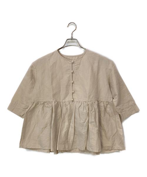 Gauze#（ガーゼ）Gauze# (ガーゼ) リネン混ブラウス ベージュ サイズ:Freeの古着・服飾アイテム