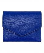 Maison Margielaメゾンマルジェラ）の古着「グレインレザー 3つ折り コンパクトウォレット」｜ブルー