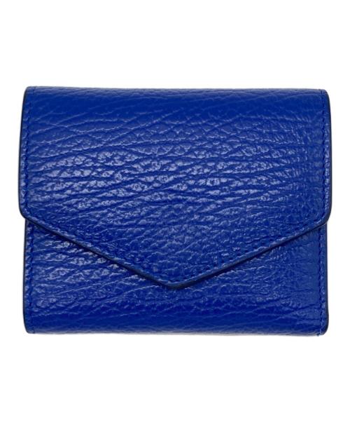 Maison Margiela（メゾンマルジェラ）Maison Margiela (メゾンマルジェラ) グレインレザー 3つ折り コンパクトウォレット ブルー サイズ:-の古着・服飾アイテム