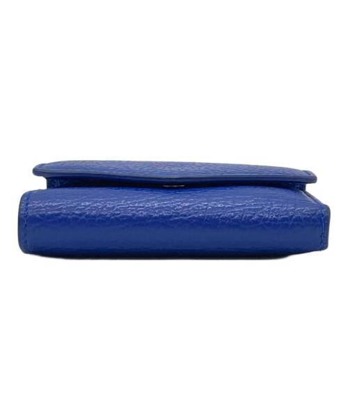 Maison Margiela（メゾンマルジェラ）Maison Margiela (メゾンマルジェラ) グレインレザー 3つ折り コンパクトウォレット ブルー サイズ:-の古着・服飾アイテム