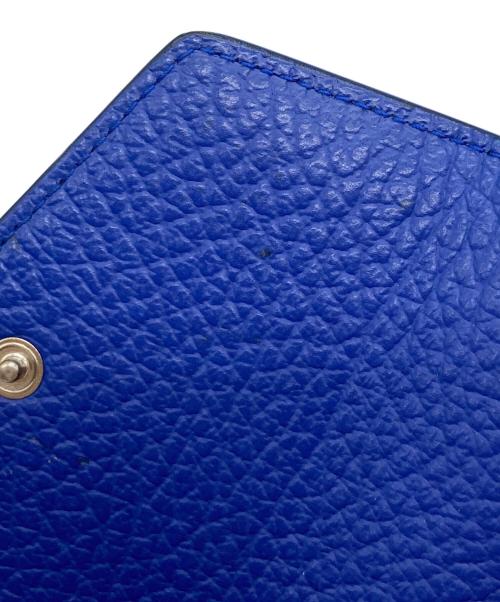 Maison Margiela（メゾンマルジェラ）Maison Margiela (メゾンマルジェラ) グレインレザー 3つ折り コンパクトウォレット ブルー サイズ:-の古着・服飾アイテム