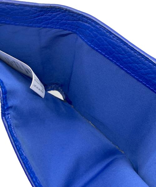 Maison Margiela（メゾンマルジェラ）Maison Margiela (メゾンマルジェラ) グレインレザー 3つ折り コンパクトウォレット ブルー サイズ:-の古着・服飾アイテム