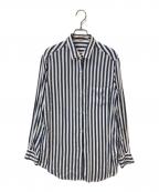 DEUXIEME CLASSEドゥーズィエム クラス）の古着「ワイヤーウォッシュ シャツ」｜ホワイト×ネイビー