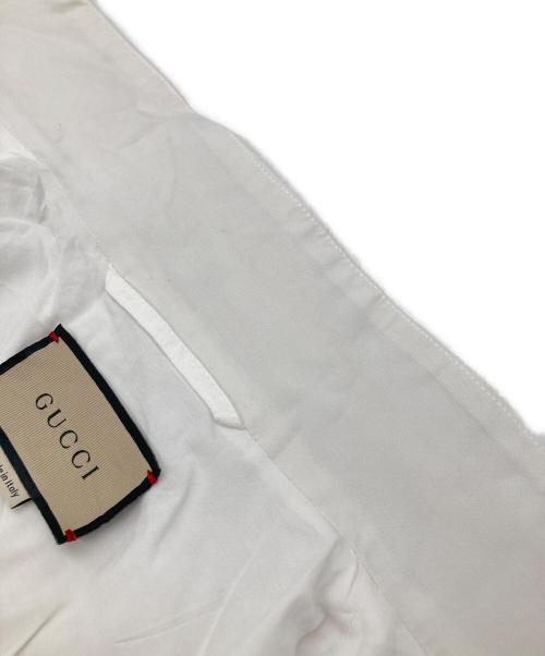 GUCCI（グッチ）GUCCI (グッチ) GGロゴ ビスコースジャケット ホワイト サイズ:44の古着・服飾アイテム