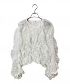 Nobleノーブル）の古着「フリルギャザーブラウス」｜ホワイト