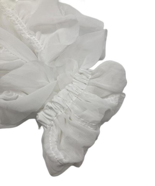 Noble（ノーブル）Noble (ノーブル) フリルギャザーブラウス ホワイト サイズ:Fの古着・服飾アイテム