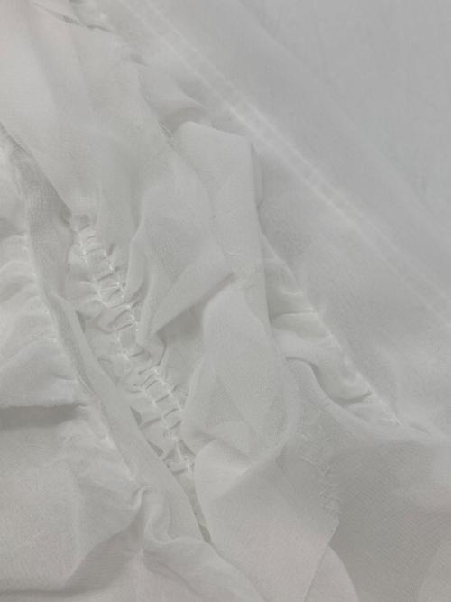 Noble（ノーブル）Noble (ノーブル) フリルギャザーブラウス ホワイト サイズ:Fの古着・服飾アイテム