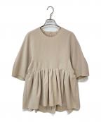 IENAイエナ）の古着「ペプラムギャザーブラウス」｜ベージュ