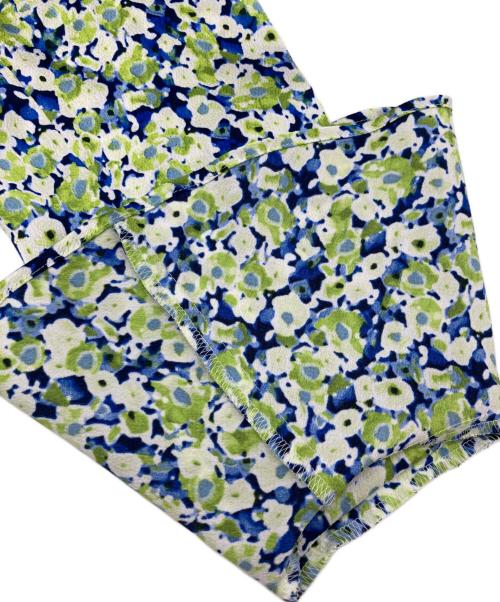 BALLSEY（ボールジィ）BALLSEY (ボールジィ) ブルーリーフラワープリント フレアカフスワンピース グリーン サイズ:34の古着・服飾アイテム