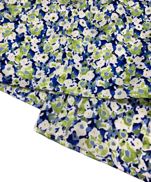 BALLSEY（ボールジィ）BALLSEY (ボールジィ) ブルーリーフラワープリント フレアカフスワンピース グリーン サイズ:34の古着・服飾アイテム