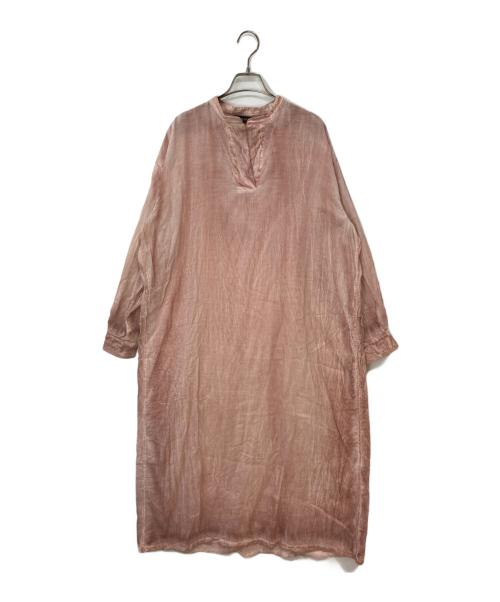 mizuiro-ind（ミズイロインド）mizuiro-ind (ミズイロインド) ピグメントダイシャツワンピース ピンク サイズ:-の古着・服飾アイテム