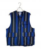 THE ALASKAN×AOZORAアラスカン×アオゾラブルーヘブン）の古着「ストライプベスト」｜ブルー