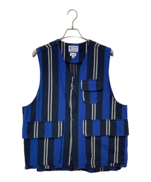 THE ALASKAN（アラスカン）THE ALASKAN (アラスカン) AOZORA (アオゾラブルーヘブン) ストライプベスト ブルー サイズ:4の古着・服飾アイテム