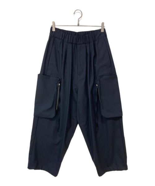 My Beautiful Landlet（マイビューティフルランドレット）My Beautiful Landlet (マイビューティフルランドレット) TROPICAL CLOTH WIDE CARGO PANTS ネイビーの古着・服飾アイテム