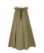 SACRAサクラ）の古着「CO/LI WASHED TYPEWRITER SKIRT」｜オリーブ