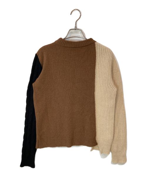 MARNI（マルニ）MARNI (マルニ) カシミヤ切り替えニット ブラウン×ベージュ サイズ:38の古着・服飾アイテム