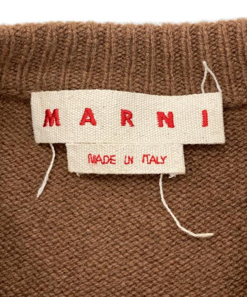 MARNI（マルニ）MARNI (マルニ) カシミヤ切り替えニット ブラウン×ベージュ サイズ:38の古着・服飾アイテム