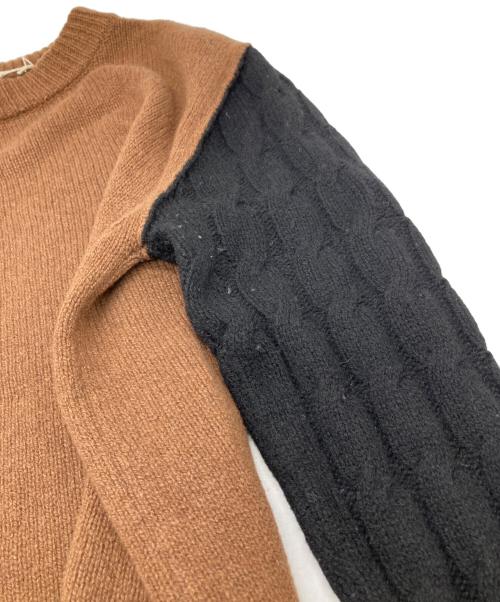 MARNI（マルニ）MARNI (マルニ) カシミヤ切り替えニット ブラウン×ベージュ サイズ:38の古着・服飾アイテム