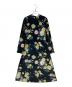 No.6 store（ナンバーシックスストア）の古着「ALIX DRESS ストレッチベルベット フラワープリントドレス」｜ブラック