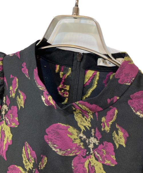 ESTNATION（エストネーション）ESTNATION (エストネーション) フラワージャガードブラウス ブラック サイズ:36の古着・服飾アイテム