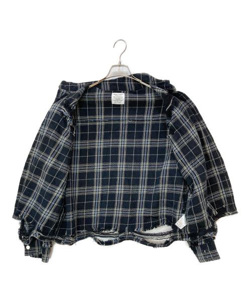 DANKE SCHON（ダンケ シェーン）DANKE SCHON (ダンケ シェーン) PIGMENT DAMAGE FLANNEL CHECK LONG SLEEVE SHIRTS ブラック サイズ:Mの古着・服飾アイテム