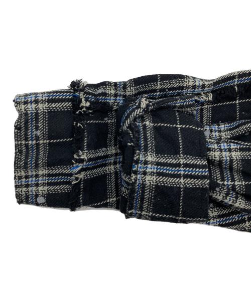 DANKE SCHON（ダンケ シェーン）DANKE SCHON (ダンケ シェーン) PIGMENT DAMAGE FLANNEL CHECK LONG SLEEVE SHIRTS ブラック サイズ:Mの古着・服飾アイテム