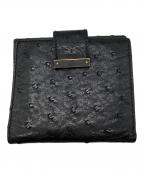GUCCIグッチ）の古着「オーストリッチ 2つ折り財布」｜ブラック