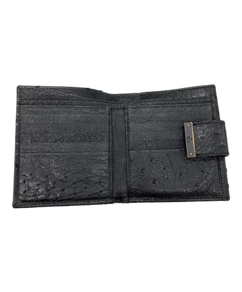 GUCCI（グッチ）GUCCI (グッチ) オーストリッチ 2つ折り財布 ブラック サイズ:-の古着・服飾アイテム