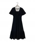 FRAY IDフレイ アイディー）の古着「カットワークレースフレアスリーブワンピース」｜ブラック