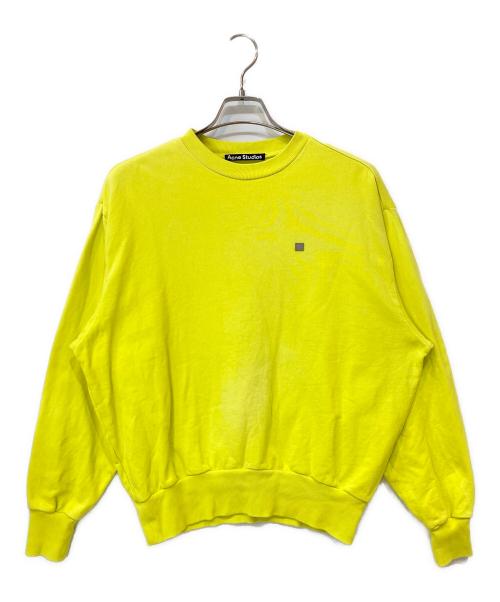 Acne studios（アクネ ストゥディオス）Acne studios (アクネ ストゥディオス) フェイスパッチ クルーネックスウェット イエロー サイズ:XXSの古着・服飾アイテム