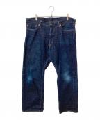 MOMOTARO JEANS桃太郎ジーンズ）の古着「出陣スリムストレート ボタンフライ デニムパンツ」｜インディゴ