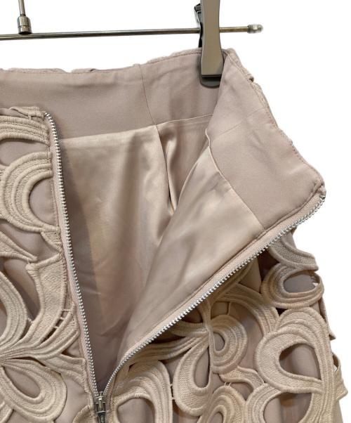 CELFORD（セルフォード）CELFORD (セルフォード) リボンレーススカート ピンクベージュ サイズ:36の古着・服飾アイテム