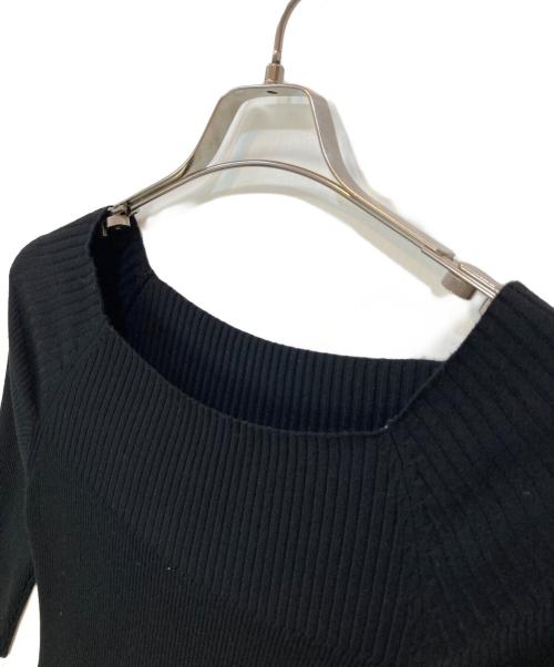 Mystrada（マイストラーダ）Mystrada (マイストラーダ) アシメプリーツドッキングワンピース ブラック×アイボリー サイズ:34の古着・服飾アイテム