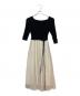 Mystrada（マイストラーダ）の古着「アシメプリーツドッキングワンピース」｜ブラック×アイボリー