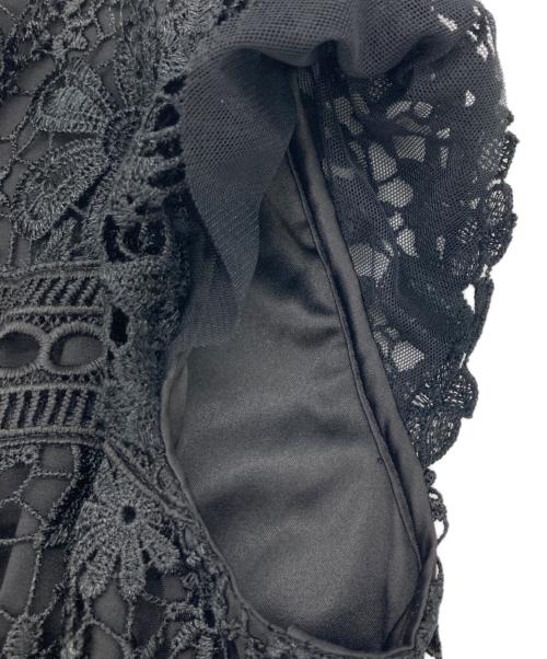 Rose Tiara（ローズティアラ）Rose Tiara (ローズティアラ) スターケミカルレースワンピース ブラック サイズ:38の古着・服飾アイテム