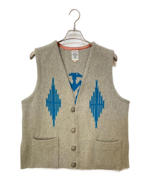 ORTEGA's（オルテガ）ORTEGA's (オルテガ) CHIMAYO HAND WOVEN 100% ALL WOOL VEST グレー サイズ:44の古着・服飾アイテム