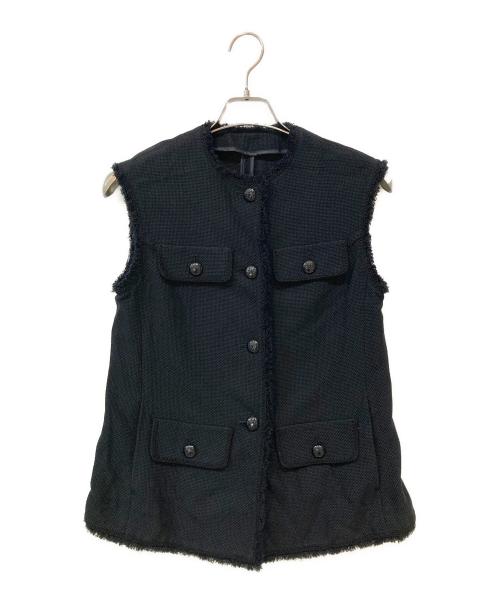 Loulou Willoughby（ルルウィルビー）Loulou Willoughby (ルルウィルビー) カラミツイードジレ ブラック サイズ:2の古着・服飾アイテム