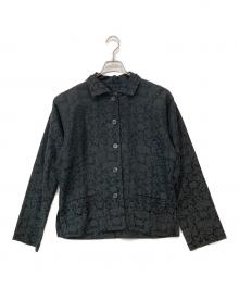 ISSEY MIYAKE（イッセイミヤケ）の古着「フラワージャガード ジャケット」｜ブラック