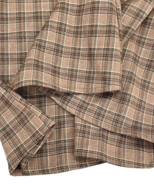darich（ダーリッチ）darich (ダーリッチ) レザーリボンチェックロングワンピース ブラウン サイズ:Freeの古着・服飾アイテム