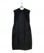 AULA AILAアウラアイラ）の古着「プリーツホルターワンピース」｜ブラック