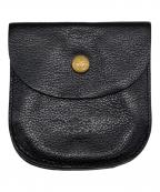 IL BISONTEイル ビゾンテ）の古着「2つ折り ラウンド コンパクトウォレット」｜ブラック