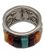 RAY ADAKAIレイアダカイ）の古着「マルチカラーストーンインレイ&スタンプワーク リング」｜シルバー