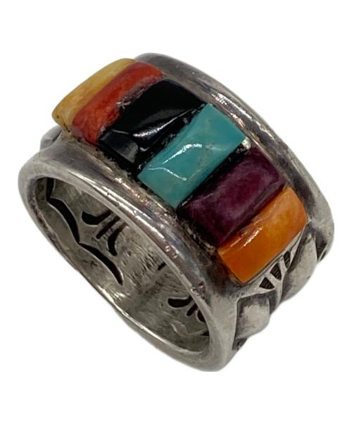 RAY ADAKAI（レイアダカイ）RAY ADAKAI (レイアダカイ) マルチカラーストーンインレイ&スタンプワーク リング シルバー サイズ:-の古着・服飾アイテム