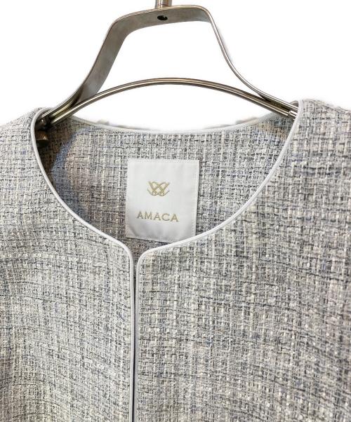 AMACA（アマカ）AMACA (アマカ) ツイードセットアップ グレー サイズ:36の古着・服飾アイテム