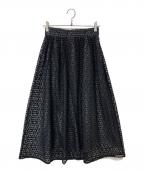 Maglieマーリエ）の古着「スター刺繍レーススカート」｜ブラック