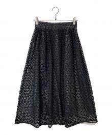 Maglie（マーリエ）の古着「スター刺繍レーススカート」｜ブラック