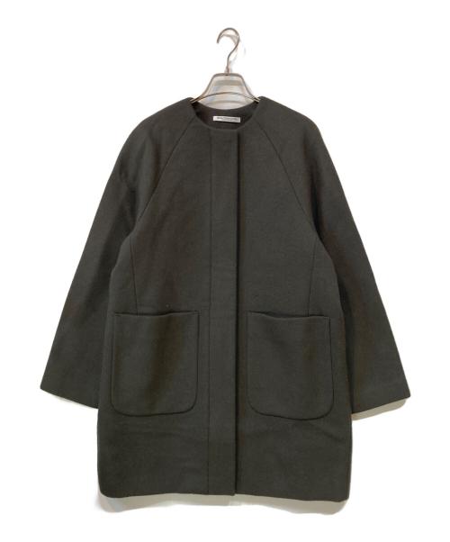 BEAUTY&YOUTH（ビューティーアンドユース）BEAUTY&YOUTH (ビューティーアンドユース) ウールブレンド ノーカラーミドルコート グレー サイズ:Mの古着・服飾アイテム