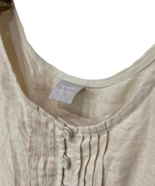 TSUHARU by samansa Mos2（ツハル バイ サマンサモスモス）TSUHARU by samansa Mos2 (ツハル バイ サマンサモスモス) ノースリピンタックワンピース ベージュ サイズ:Mの古着・服飾アイテム